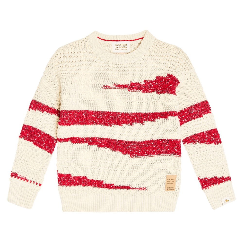 Christmas Holiday Red Cream Sweater